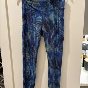 Lululemon Athletica Wunder Train High-Rise Blue Patterned Leggings